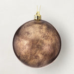 4" Antique Gold Holiday Ball Ornament, Box of 4 White Cliff Studio Holiday Ornaments and Ribbons