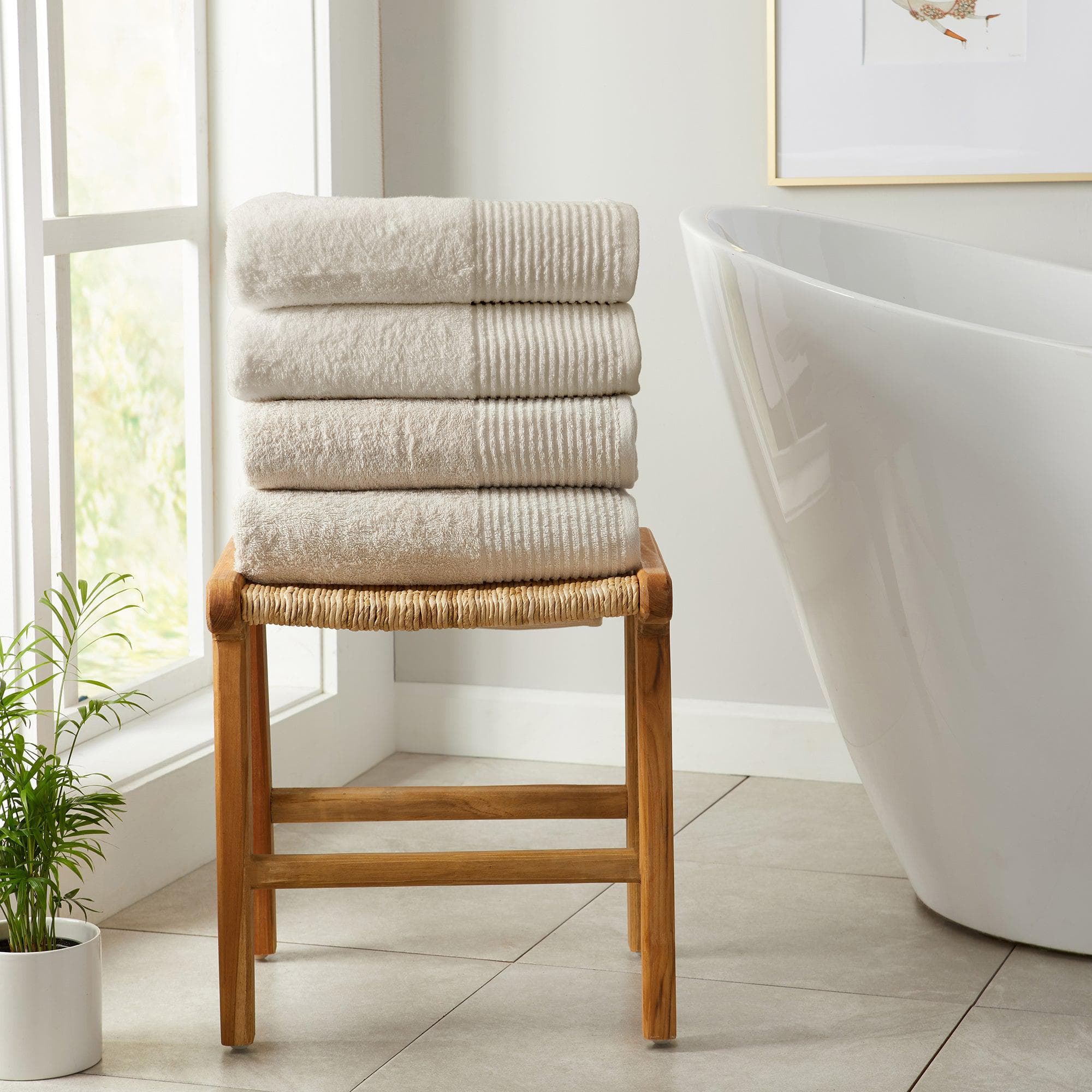 4 Pack Cotton Bath Towels - Kasper Collection White Cliff Studio Towels