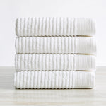 4 Pack Ribbed Hand Towels - Rori Collection White Cliff Studio Towels