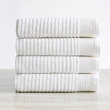 4 Pack Ribbed Hand Towels - Rori Collection White Cliff Studio Towels
