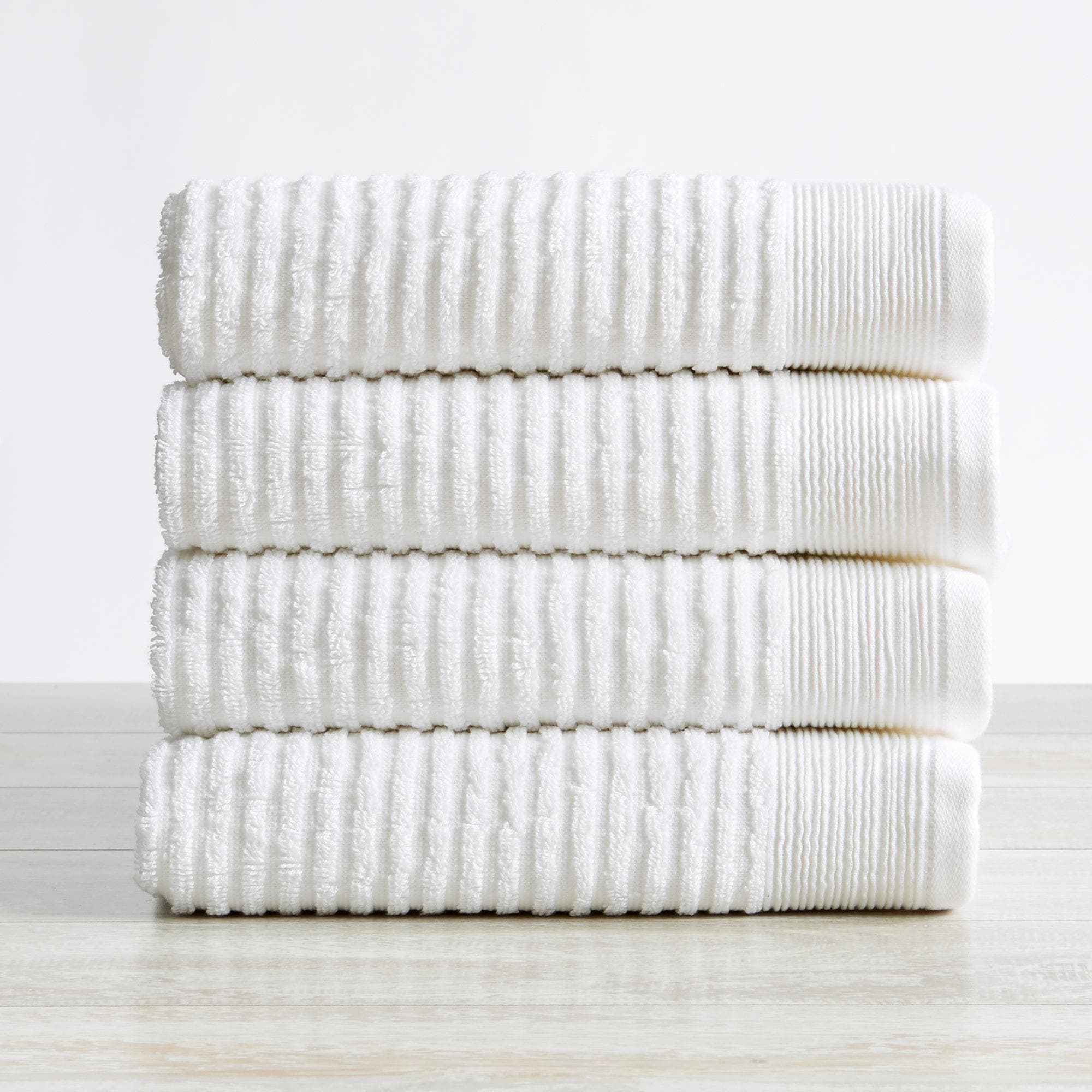 4 Pack Ribbed Hand Towels - Rori Collection White Cliff Studio Towels