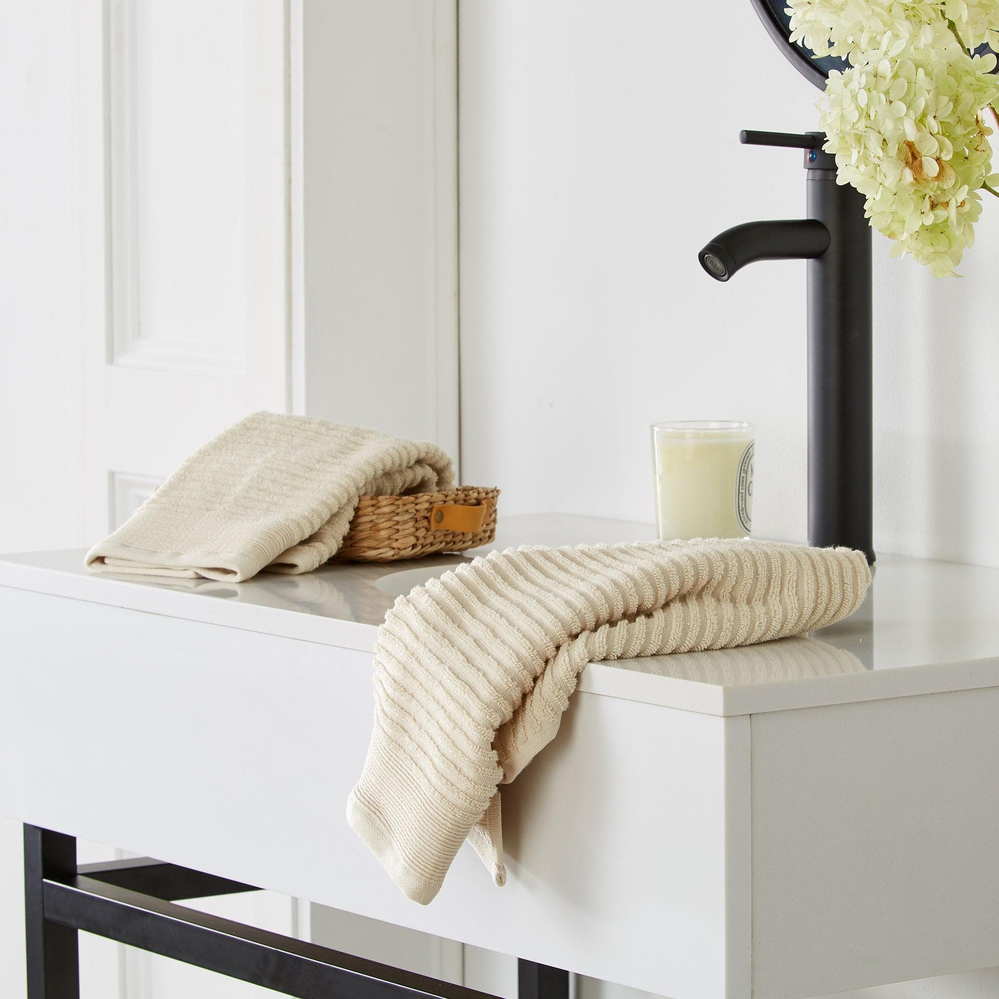4 Pack Ribbed Hand Towels - Rori Collection White Cliff Studio Towels