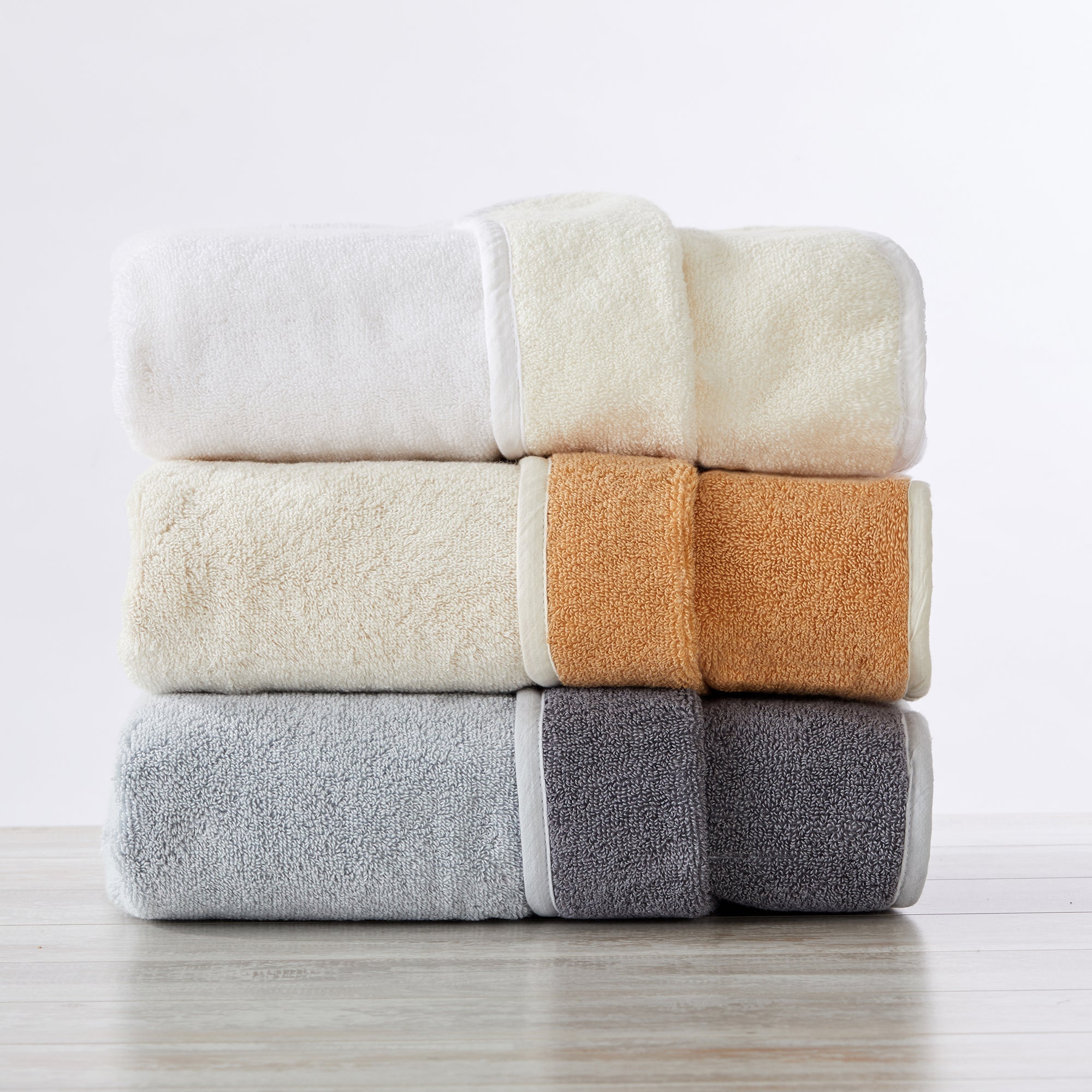 4 Pack Two-Toned Hand Towel - Vanessa Collection White Cliff Studio Towels