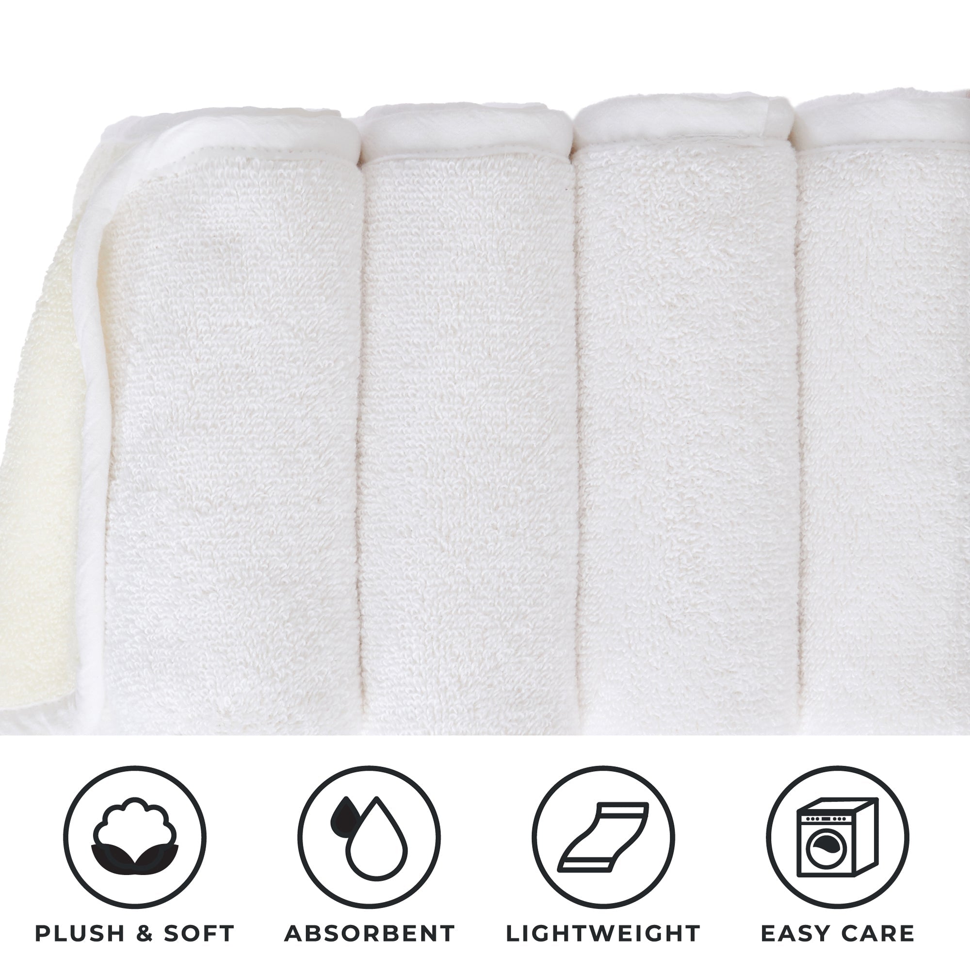 4 Pack Two-Toned Hand Towel - Vanessa Collection White Cliff Studio Towels