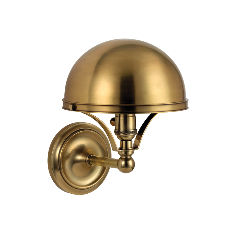Hudson Valley Lighting Covington Wall Sconce in Aged Brass - Detail Close-Up