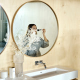 Layers Oak Round Wall Mirror