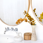 Layers Oak Round Wall Mirror