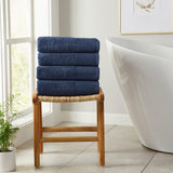 6 Piece Set Cotton Bath Towels - Kasper Collection White Cliff Studio Towels