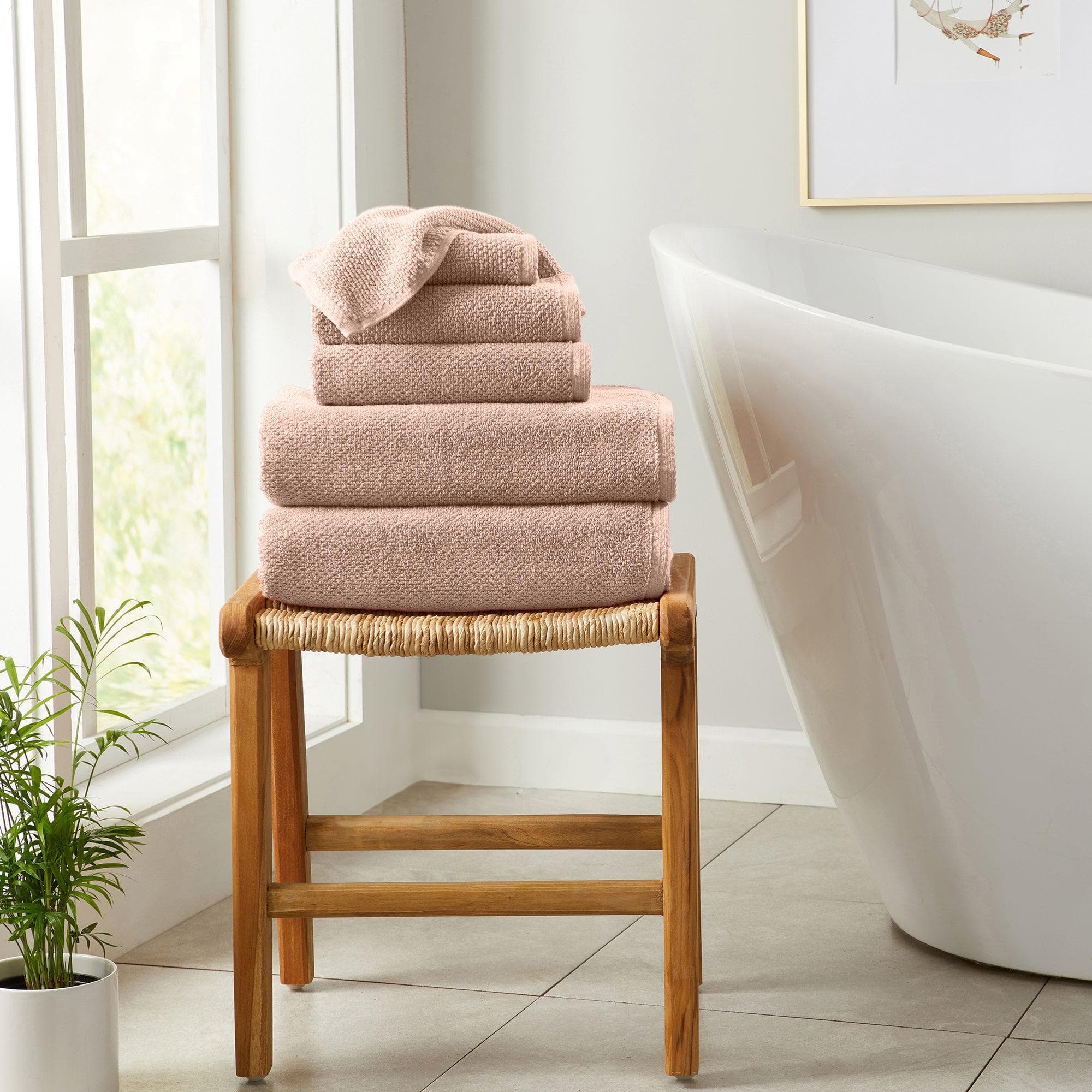 6 Piece Set Cotton Bath Towels - Kasper Collection White Cliff Studio Towels