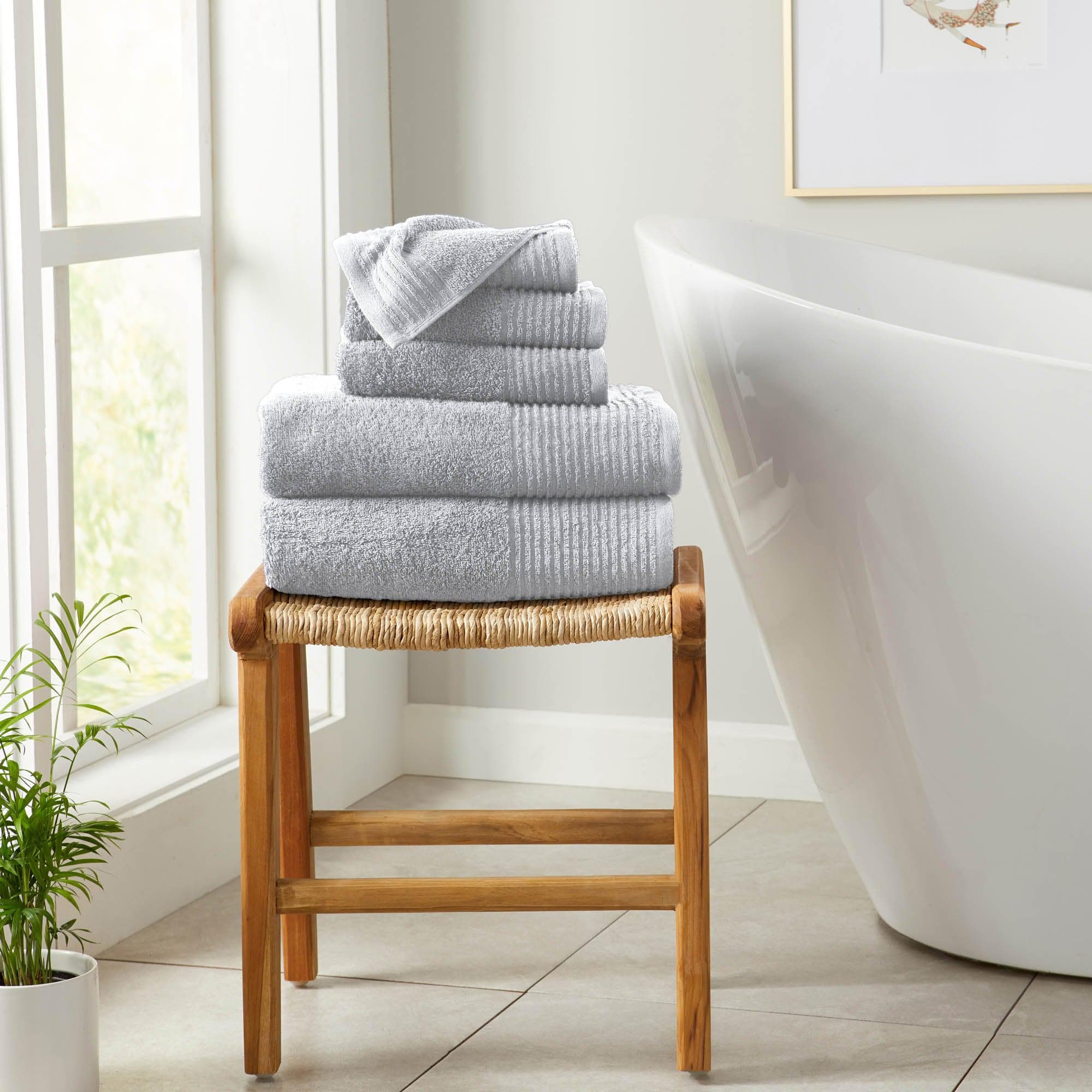 6 Piece Set Cotton Bath Towels - Kasper Collection White Cliff Studio Towels