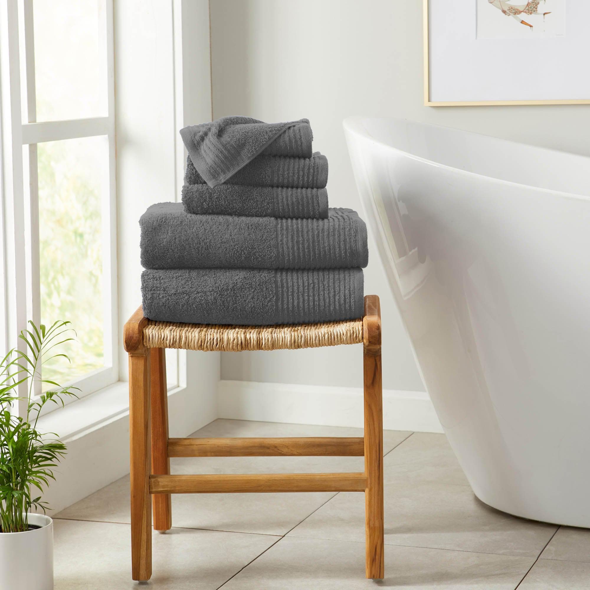 6 Piece Set Cotton Bath Towels - Kasper Collection White Cliff Studio Towels