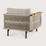 Corbey outdoor lounge chair - aluminium - black - Oyster fabric