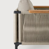 Corbey outdoor lounge chair - aluminium - black - Oyster fabric