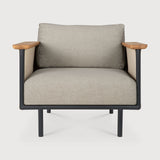 Corbey outdoor lounge chair - aluminium - black - Oyster fabric