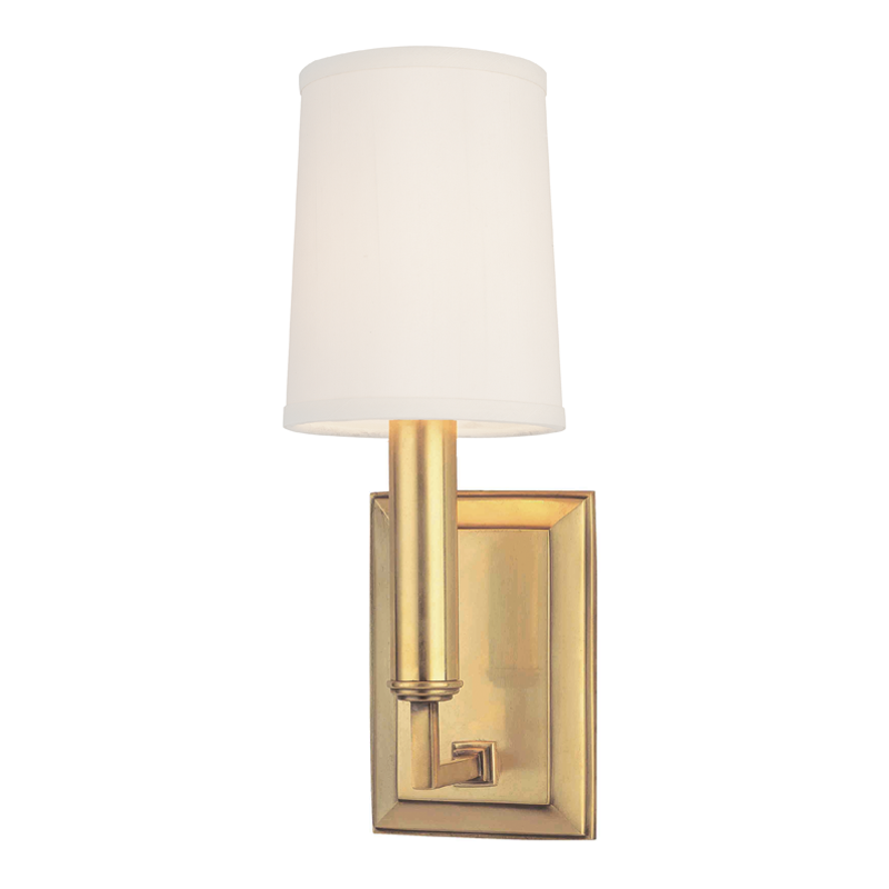 Hudson Valley Lighting Clinton Wall Sconce in Aged Brass - Detail Close-Up
