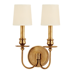 Delmar Double Light Wall Sconce in Aged Brass