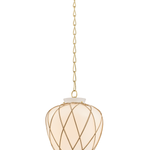 Hudson Valley Lighting Apple Valley Pendant in Aged Brass - Detail Close-Up