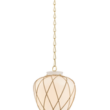 Hudson Valley Lighting Apple Valley Pendant in Aged Brass - Detail Close-Up