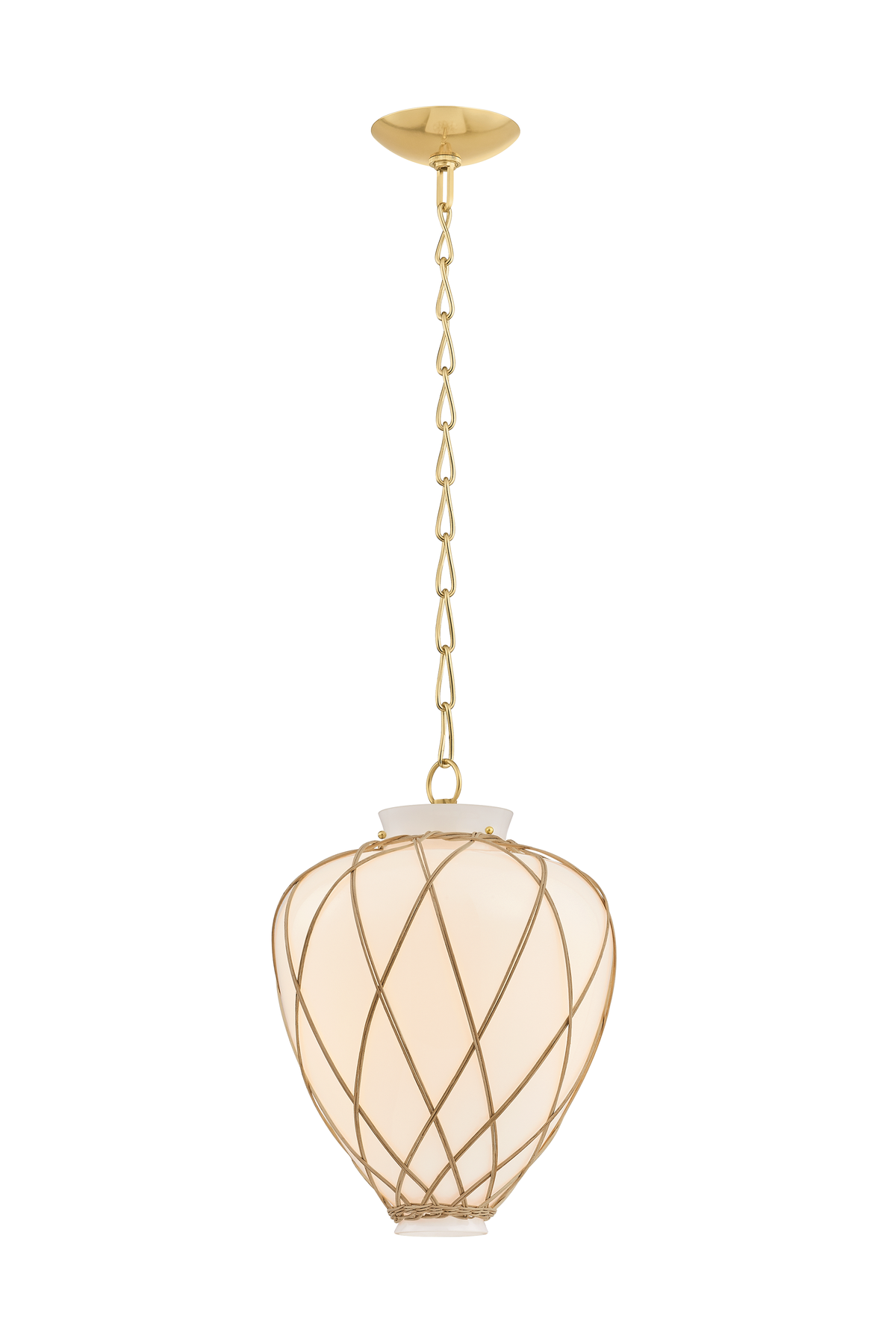 Hudson Valley Lighting Apple Valley Pendant in Aged Brass - Detail Close-Up