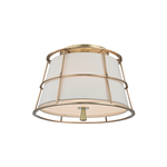 Hudson Valley Lighting Savona Semi Flush in Aged Brass - Detail Close-Up