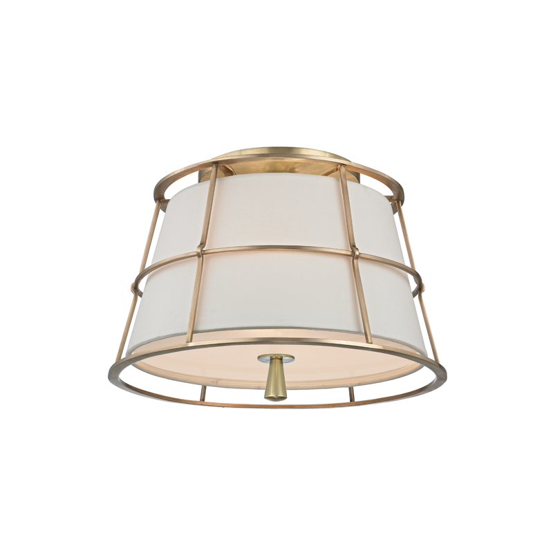 Hudson Valley Lighting Savona Semi Flush in Aged Brass - Detail Close-Up