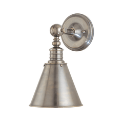 Dorian Wall Sconce in Historic Nickel, Metal Shade