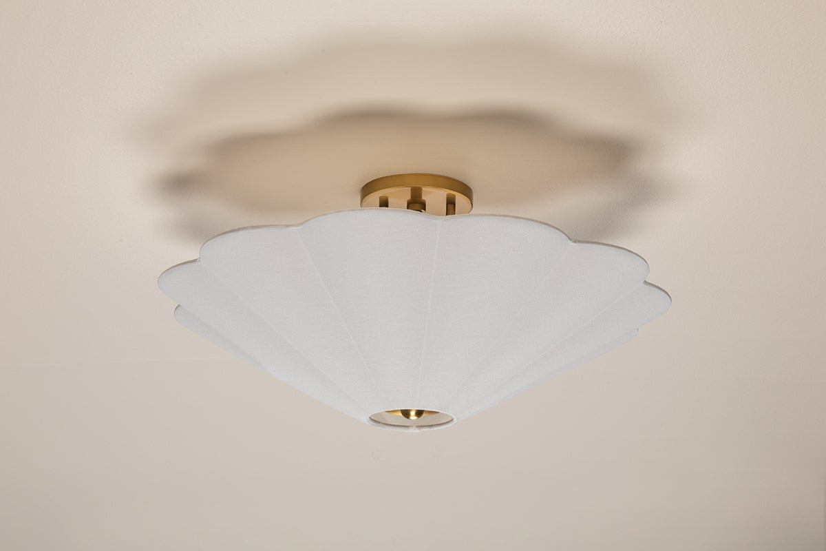 Jane Scalloped Semi Flush Light