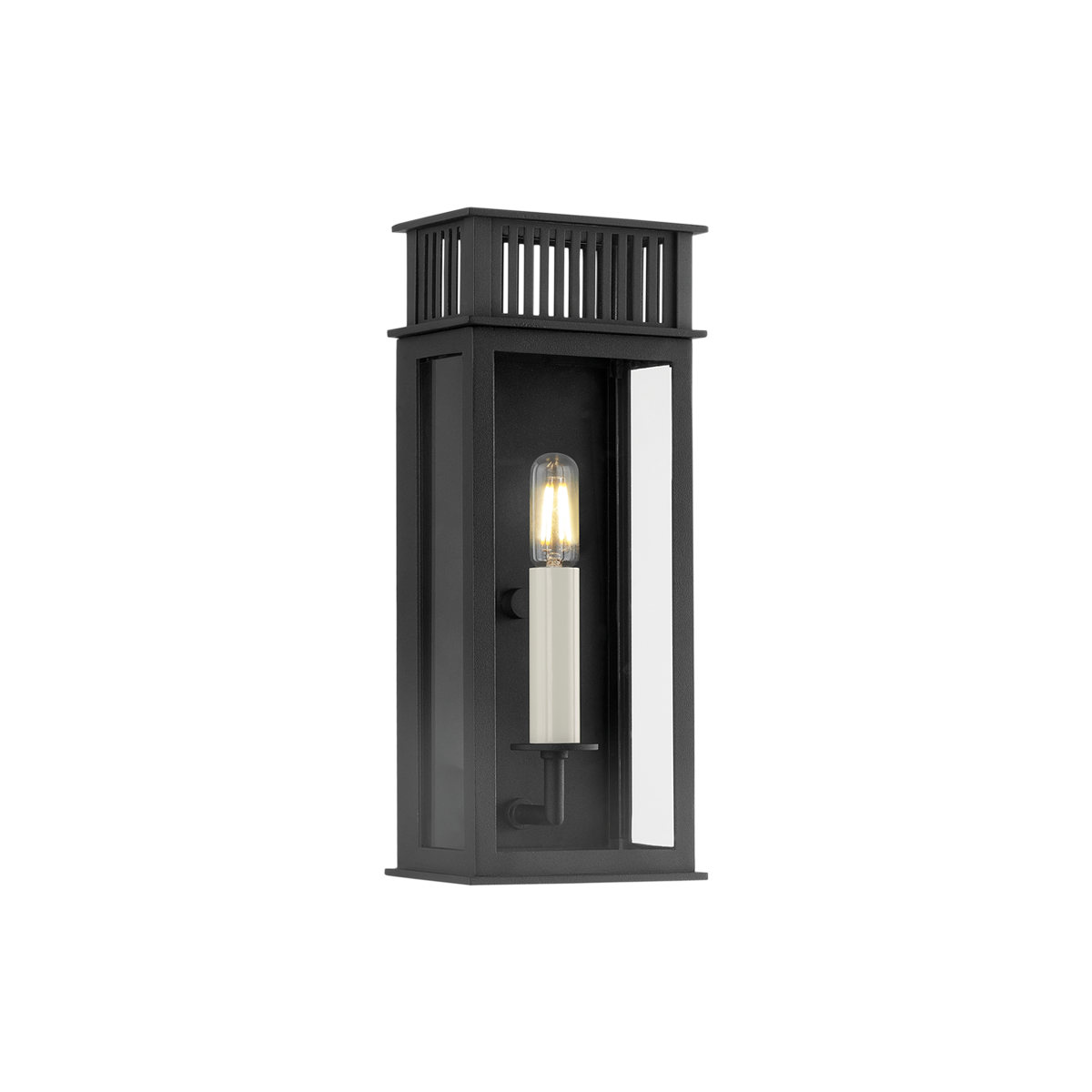 Troy Lighting Gridley Wall Sconce in Textured Black - Detail Close-Up