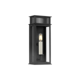 Troy Lighting Gridley Wall Sconce in Textured Black - Detail Close-Up