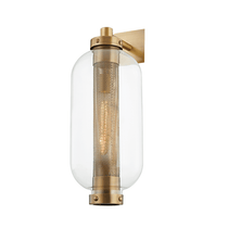 Tex Wall Sconce in Patina Brass, Large White Cliff Studio Wall Lighting