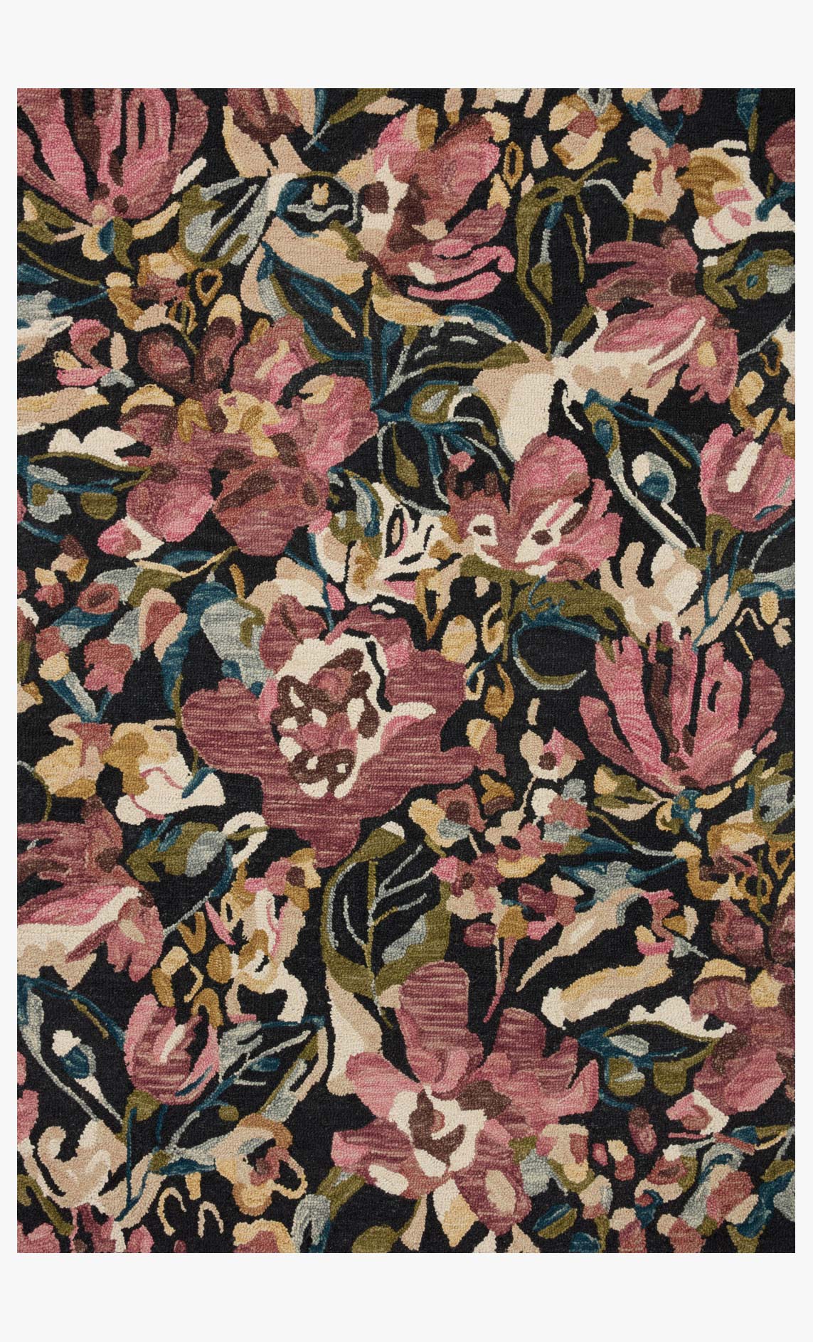 Loloi Belladonna Black / Berry Rug White Cliff Studio Area Rugs