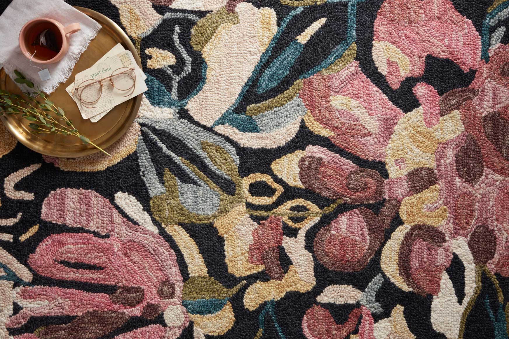 Loloi Belladonna Black / Berry Rug White Cliff Studio Area Rugs