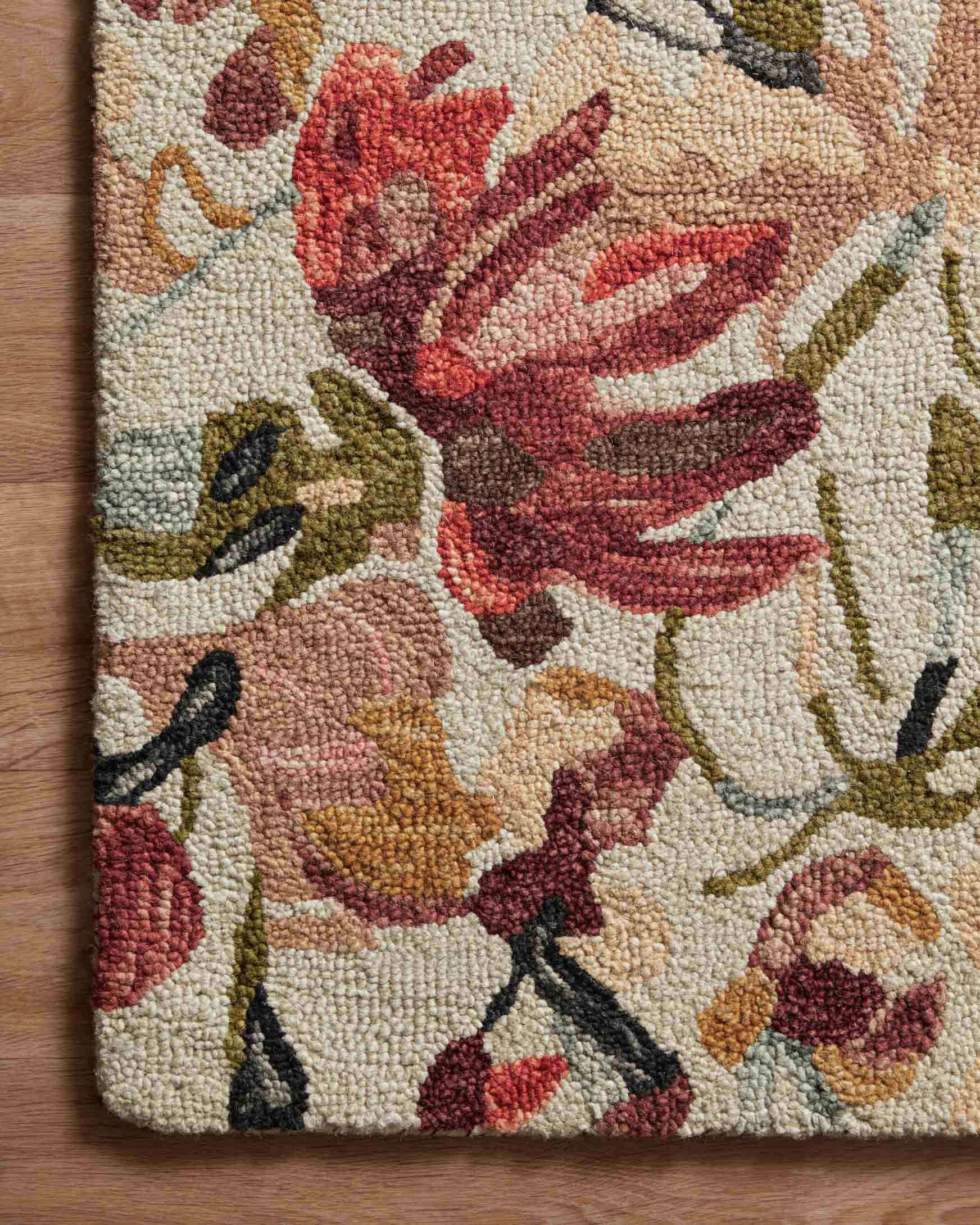 Loloi Belladonna Ivory / Raspberry Rug White Cliff Studio Area Rugs