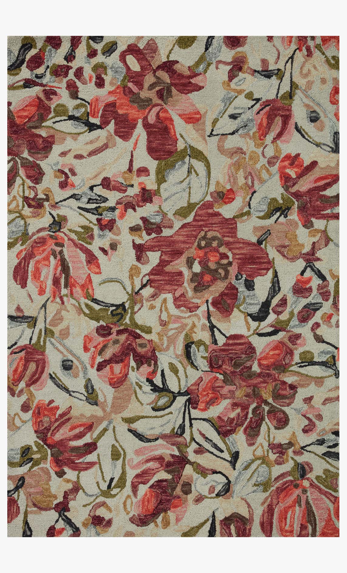 Loloi Belladonna Ivory / Raspberry Rug White Cliff Studio Area Rugs