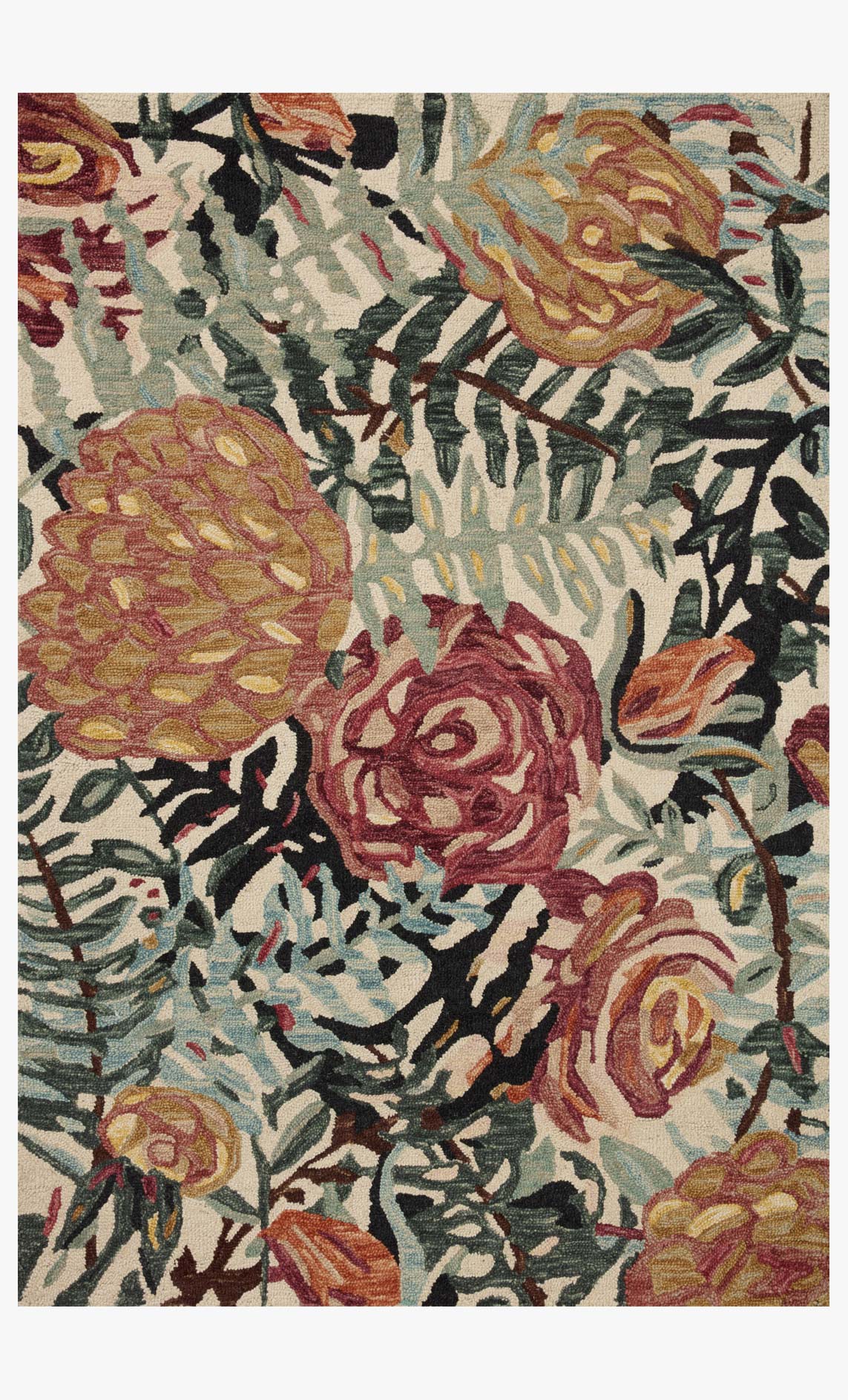 Loloi Belladonna Ivory / Lagoon Rug White Cliff Studio Area Rugs