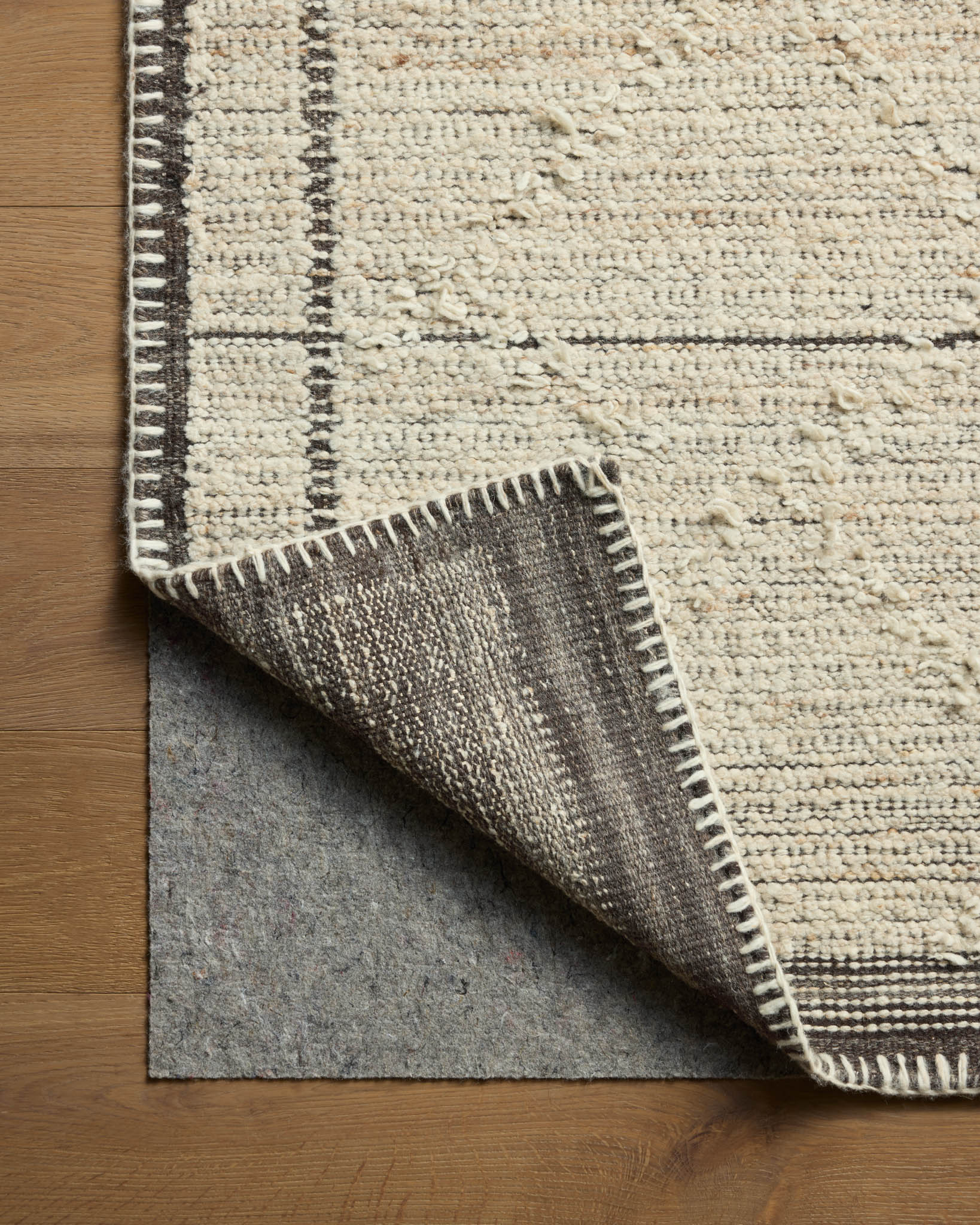 Amber Lewis x Loloi Bowie Ivory / Mocha Rug White Cliff Studio Area Rugs