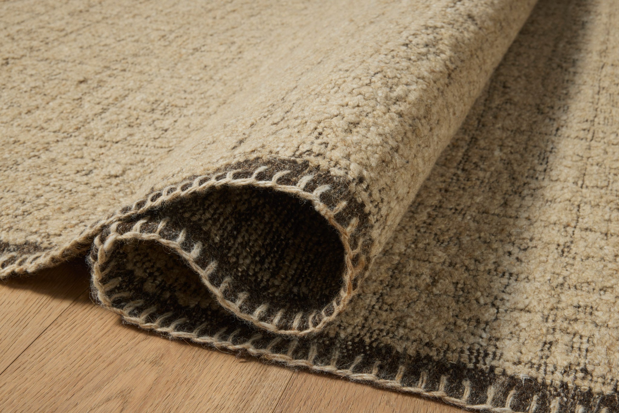 Amber Lewis x Loloi Bowie Sand / Coffee Rug White Cliff Studio Area Rugs