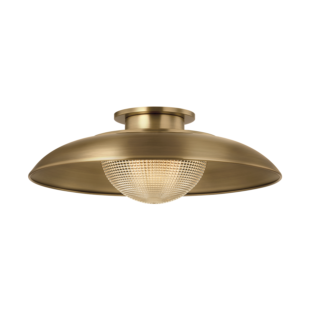 Troy Lighting Braxton Semi Flush in Patina Brass - Detail Close-Up