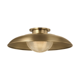 Troy Lighting Braxton Semi Flush in Patina Brass - Detail Close-Up