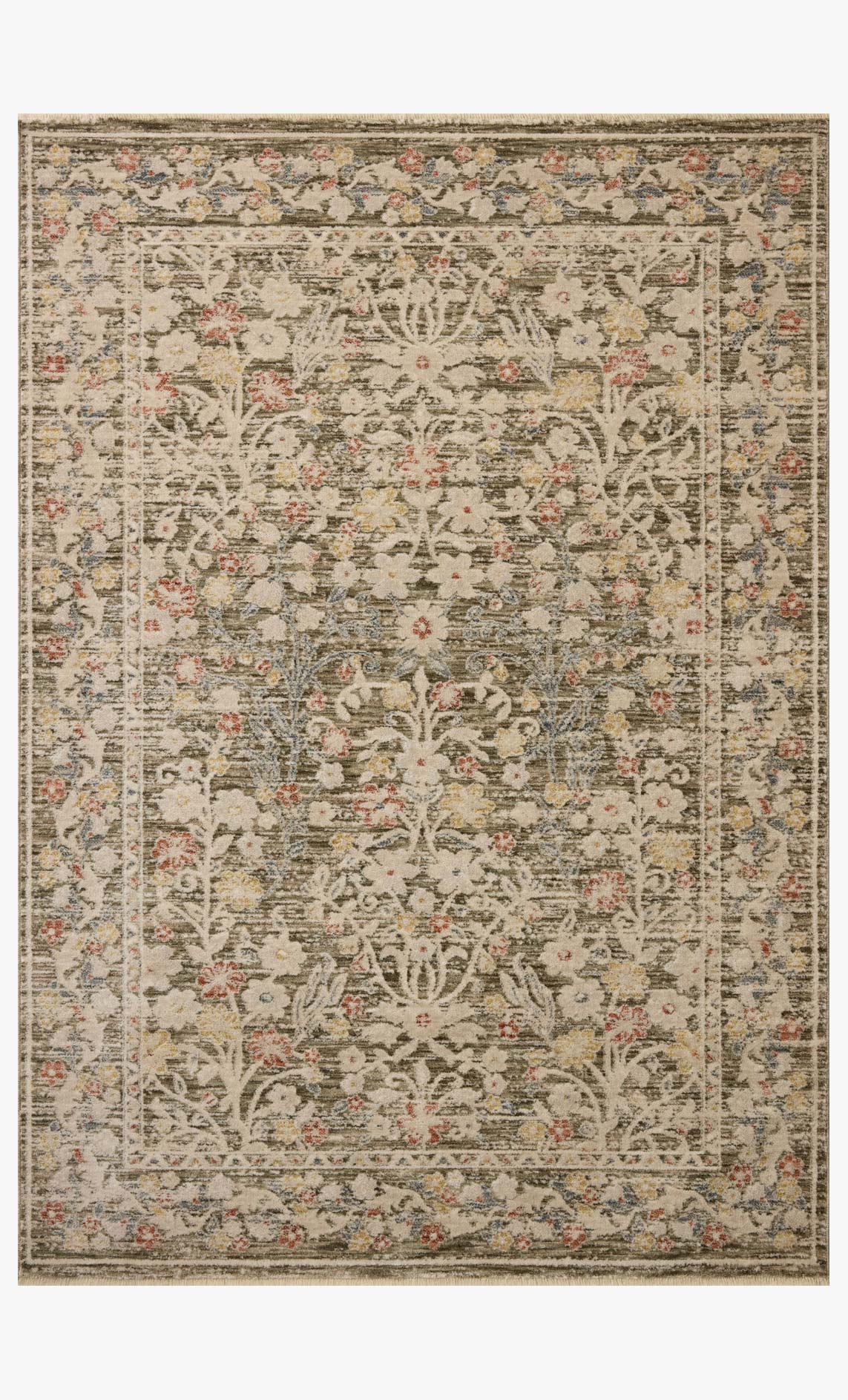 Loloi II Clarisse Olive / Multi Rug White Cliff Studio Area Rugs
