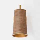 Delran Rattan and Brass Wall Sconce
