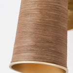 Delran Rattan and Brass Wall Sconce