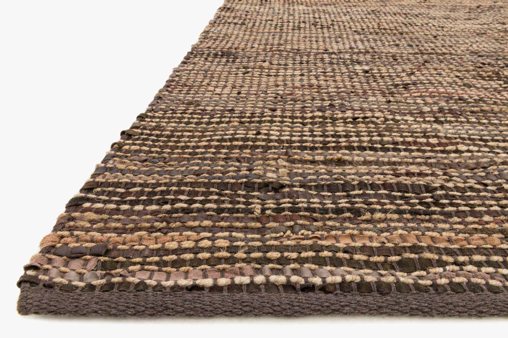 Loloi Edge Brown Rug White Cliff Studio Area Rugs