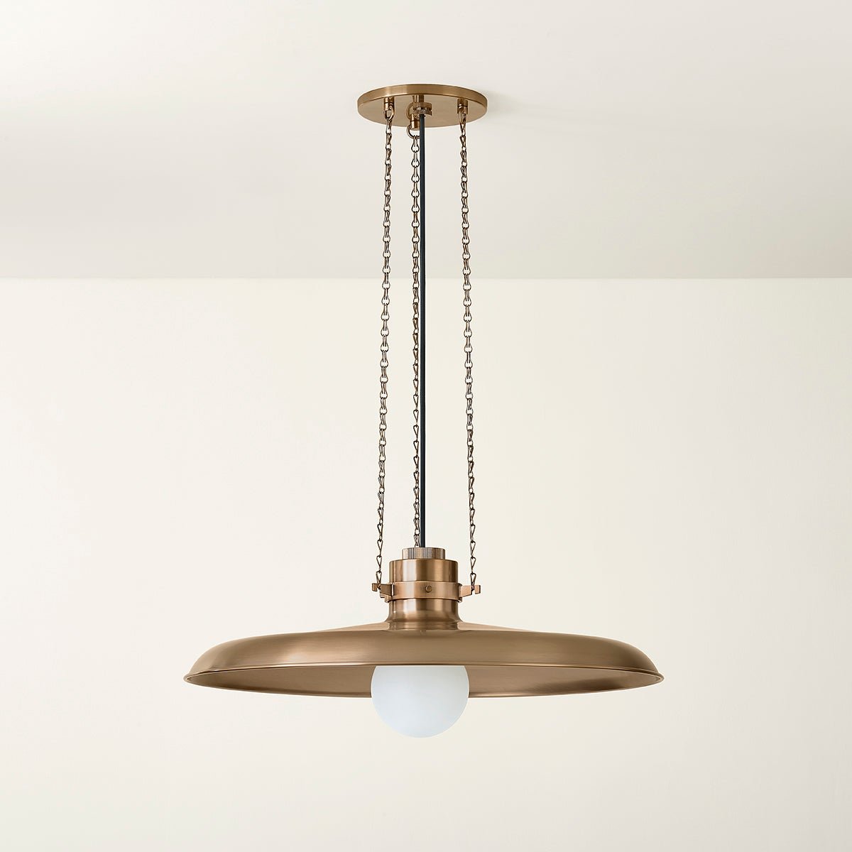 Louis Pendant Light in Patina Brass, Large