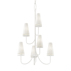 Marcus 6 - Light Tiered Chandelier in White