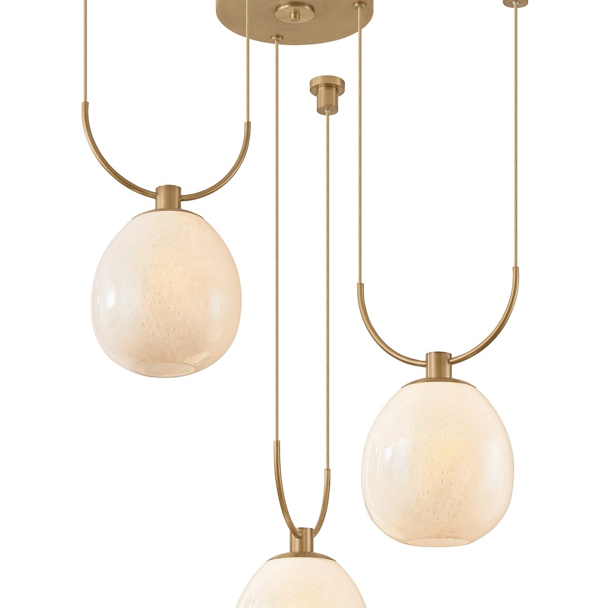 Troy Lighting Jove Chandelier in Patina Brass - Detail Close-Up