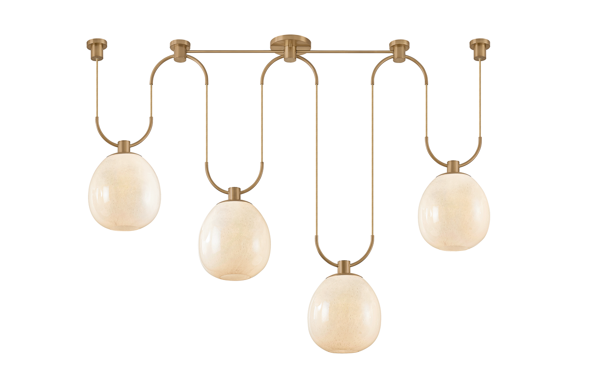 Troy Lighting Jove Linear in Patina Brass - Detail Close-Up