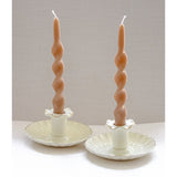 Gilded Cream Ceramic Candle Holders – Pair