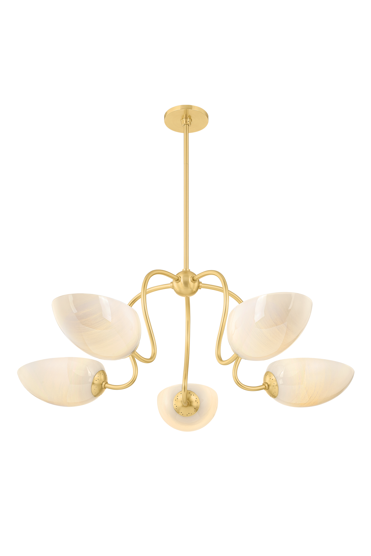 Mitzi Reva Chandelier in Aged Brass - Finish Detail