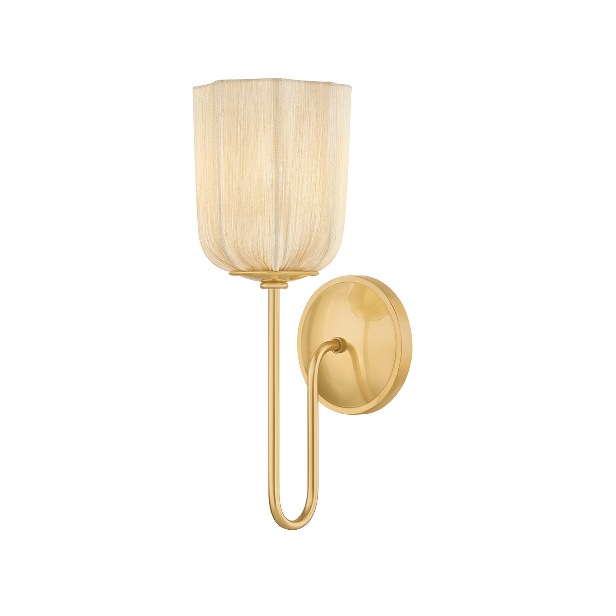 Mitzi Samantha Wall Sconce in Aged Brass - Detail Close-Up